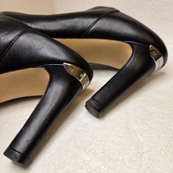 MICHAEL Michael Kors Shaw Black Leather Mule Peep Toe Block Heel Sandals - 6.5 - Picture 10 of 15